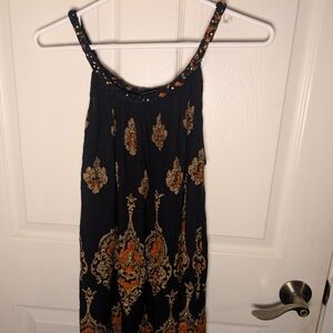 Ana And Rose Black & Orange Dress With Jewels Size One Size